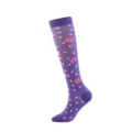 Purple knee-high compression socks with pink heart patterns for Valentine's Day - S/M / Purple Heart Envelope