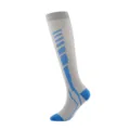 Chaussettes de compression montantes grises et bleues avec motif géométrique de sport - S/M / Dégradé gris et bleu