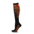 Professionele zwart en oranje compressie hardloopsokken met geometrische patronen sport - S/M / Oranje