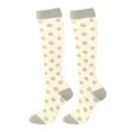 Kwalitatieve kniehoge compressiekousen met een grijs stippenpatroon op beige basis - S/M / Beige Stipjes