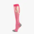 High-performance pink sports compression socks for cycling and running calf support - S/M / Rose Yellow
