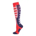 USA Flagge Kompressionssocken für Erwachsene Läufer und Sportler Laufbekleidung Design - S/M / Rotes Pentagramm