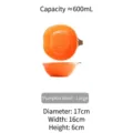 Large creative pumpkin shaped ceramic bowl for seasoning and snacks 600mL capacity - Pumpkin (6.5 Inch Bowl) / L