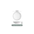 Assiette plate nordique minimaliste en céramique de 7 pouces avec un diamètre de 18 cm - Bleu Brume / Assiette Ronde Creuse Rayée 7 Pouces