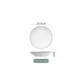 Assiette plate nordique en céramique de 8 pouces, diamètre 20,5 cm - Bleu Brume / Assiette Ronde Creuse Rayée 8 Pouces