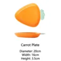 Cute carrot shaped orange ceramic plate for dipping sauce and small side dishes - Carrot Plate (8 Inch)