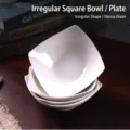 Assiettes à soupe carrées élégantes en porcelaine blanche avec finition brillante - Guilong 5 pouces / Blanc (Bol 5 pouces)
