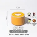 Bocal de stockage alimentaire japonais portable en céramique jaune moutarde, 300ml SKU - Récipient Alimentaire / Jaune Moutarde Petit (9.5*7cm)