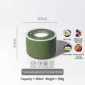 Petit bol de conservation en céramique verte 300 ml avec couvercle à valve de pression - Récipient Alimentaire / Vert Avocat Petit (9.5*7cm)
