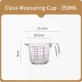 350ml heat-resistant glass measuring cup with handle and clear red scale markings - 350ml / Clear (Scale Cup)