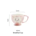 Taza de desayuno de cerámica rosa kawaii de 450ml con un diseño de gato muy lindo - 450ml / Jirafa / 12x9cm / Taza de Desayuno