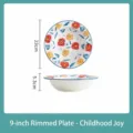 Assiette à pâtes en céramique fleurie 9 pouces en forme de chapeau 23cm - 9 pouces / Style enfantin