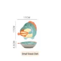 Niedliche Dinosaurier Keramik Snack Schale mit 17cm Maßangaben für Hausgeschirr - Snackschale