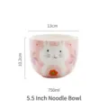 Bol de fideos de cerámica rosa de 5,5 pulgadas con conejo de dibujos animados 750ml - Conejo Blanco Pequeño (Azul) / 5,5 Pulgadas / Bol de Fideos con Agujero