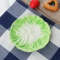 Tazón de cerámica creativo para postre con forma de col y textura de hoja realista - Plato de Col Verde / 5 Pulgadas (Pack de 2)