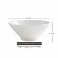 Ciotola minimalista in ceramica bianca da 6 pollici per zuppa o pasta, capacità 540 ml. - 6 pollici / Bianco puro