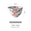 Japanese hand-painted ceramic bowl with red floral pattern and wavy rim, 450ml capacity - Wave Rim Bowl / Red Flower
