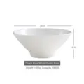 Ciotola minimalista in ceramica bianca da 7 pollici a forma di cappello, 1000 ml - 7" / Bianco puro