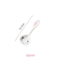 Linda cuchara de cerámica blanca para postre con diseño de gato, mide 12,2 cm - Cuchara de Conejo / 12.2CM