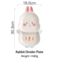 Assiette divisée en céramique en forme de lapin mignon pour petit-déjeuner enfant - Style Lapin / Assiette Divisée Lapin