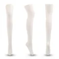 Chaussettes montantes en coton tricoté blanc uni pour femmes style japonais chic - Taille unique / Blanc