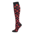 Chaussettes de compression sport pour la course avec motif grenade rouge sur fond noir - Red jellyfish on black background