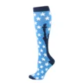 Chaussettes de compression bleues avec étoiles et silhouette de la Statue de la Liberté - S/M / Drapeau USA 1 (Statue de la Liberté)