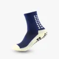 Antislip voetbalsokken met rubberen noppen voor sport en hardlopen in blauw en wit. - Eén maat / Marineblauw