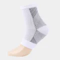 Professional white compression ankle support sleeve for running and yoga sports - S/M / White
