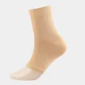 Beige four-way stretch compression ankle sleeve for yoga running and sports support - S/M / Off White
