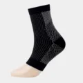 Professional black elastic compression ankle support sleeve for sports and yoga protection - S/M / Black