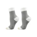 Manchon de compression pour pied 240N avec motif géométrique rayé noir et blanc - S/M / Rayures blanches