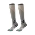 Grijze sportcompressiekousen met versterkte ondersteuning voor fitness en hardloopprestaties - S/M / Voetmassage Stijl / Grijs