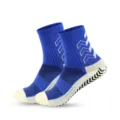 Blauwe halfhoge sportsokken met antislip rubberen zolen voor hardlopen en sporten - Eén maat / Blauw