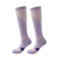 Professionele paarse kniehoge compressiekousen voor hardlopen fitness en sporten - S/M / Voetmassage Stijl / Lichtpaars