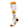 Chaussette de compression Halloween à motif citrouille et toile d'araignée en blanc orange - S/M / Citrouille Toile d'Araignée