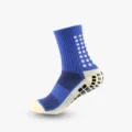 Calze sportive blu a metà polpaccio con gommini neri antiscivolo per calcio e corsa - Taglia unica / Blu