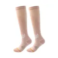 Ademende perzik sport compressiekousen voor hardlopen en yoga fitness training - Roze