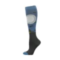Chaussettes de compression Halloween bleues et grises avec motifs citrouille et chauve-souris - Nuit d'Halloween