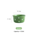 Pequeño cuenco de cerámica con lunares verdes, 10,4 cm de diámetro y 153 ml de capacidad - 153ml (10.4x5.2cm) / Verde con lunares