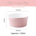 Molde para suflé de cerámica rosa grande de 330 ml con medidas de dimensiones - 240ml (12.3x6.1cm) / Rosa
