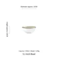 Elegant 5.1 inch gold-rimmed clear glass bowl with hammered texture for fruit salad - 5.1 Inch Round Bowl