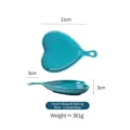 Plat à four en céramique en forme de cœur bleu cobalt avec poignée, longueur 21 cm - Poêle à Poignée en Cœur / Plat à Four avec Poignée / Bleu cobalt