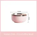 Eleganter mädchenhafter rosa Keramik-Reisnapf mit luxuriösem Goldrand, 4,5-Zoll-Variante - 4.5-Zoll Reisschale / Rosa