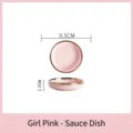 Eleganter rosa Keramik-Saucenteller mit Goldrand, 9,5 cm Durchmesser - Saucenschale / Rosa
