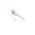 Linda cuchara de cerámica con patrón de fresa, 14,2 cm de largo, porcelana blanca - Cuchara / Fresa Rosa