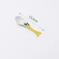 Cuillère en céramique motif requin, style japonais, jaune et blanc, 13,5 cm - Poissons / Cuillère Style Poisson-Flèche