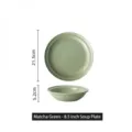 Nordic style minimalist matcha green 8.5-inch ceramic soup plate for elegant home dining - 8.5 Inch Soup Plate / Matcha Green