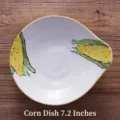Bol en céramique style japonais 7,2 pouces avec motif de maïs peint à la main - Motif de Maïs / Plateau de Service 7.2 Pouces