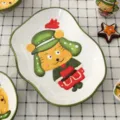 Assiette enfant en céramique style japonais avec motif animalier peint à la main - Assiette Tigre